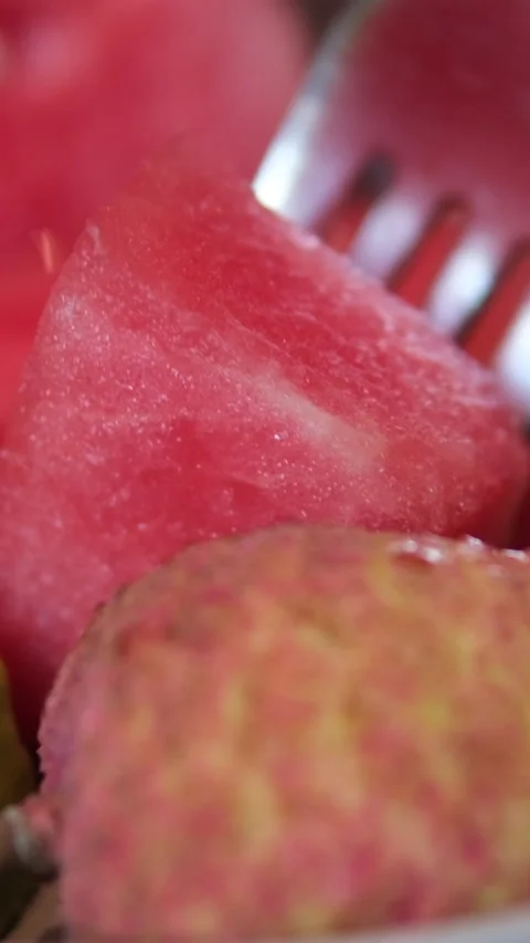 Watermelon guava lychee Fresh watermelon juice isolated on white background Stock Footage 313750081