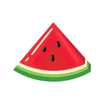 Watermelon Gummy Candy Slice with Seeds and Green Rind Stock Illustration