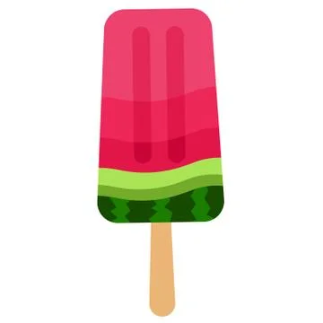 Watermelon ice cream vector icon. Frozen popsicle illustration. Stock Illustration