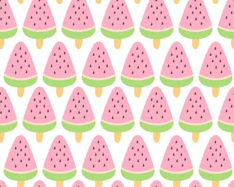 Watermelon icecream seamless pattern Stock Illustration