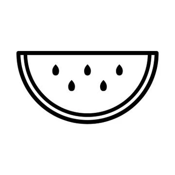 Watermelon icon - black vector Stock Illustration