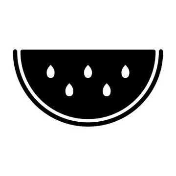 Watermelon icon - black vector Stock Illustration