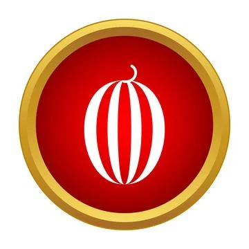 Watermelon icon design in a red circle frame Stock Illustration