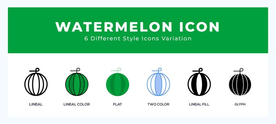 Watermelon icon in different style vector illustration. 스톡 일러스트
