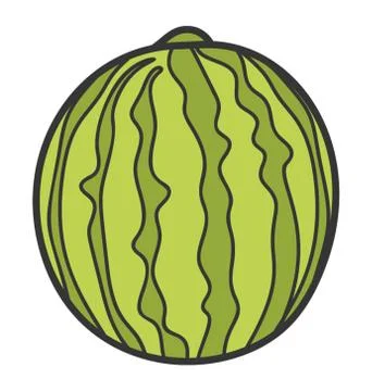 Watermelon icon in doodle vector design. Stock Illustration