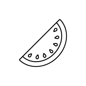 Watermelon icon element of fruit icon for mobile concept and web apps. Thin l Stock Illustration