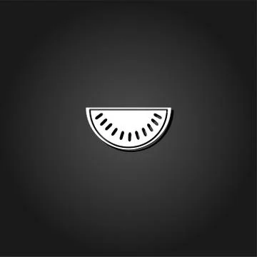 Watermelon icon flat. Stock Illustration