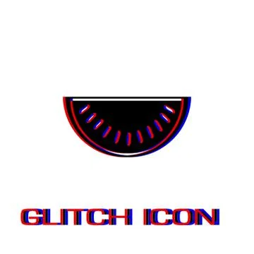 Watermelon icon flat. Stock Illustration