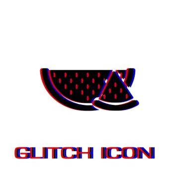 Watermelon icon flat Stock Illustration