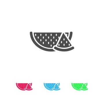 Watermelon icon flat Stock Illustration