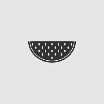 Watermelon icon flat Stock Illustration