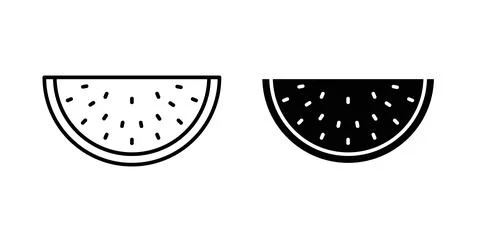 Watermelon icon symbol. Vector illustration pack in black color. Stock Illustration