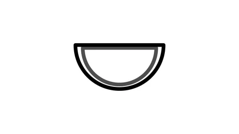 Watermelon icon in vector format, displaying a black rind and juicy black f.. Stock Footage 334853281