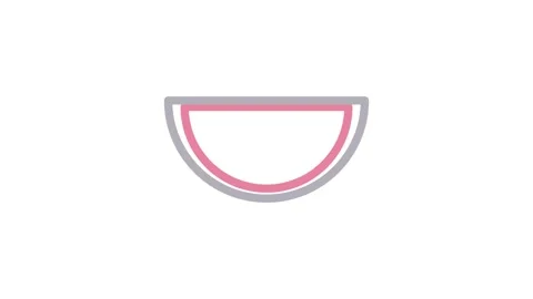 Watermelon icon in vector format, displaying a green rind and juicy red fle.. Stock Footage 334913784