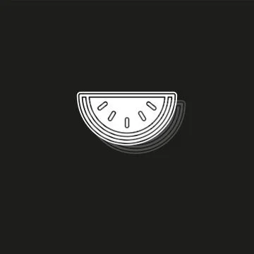 Watermelon icon, vector fruit illustration, fresh watermelon slice Stock Illustration