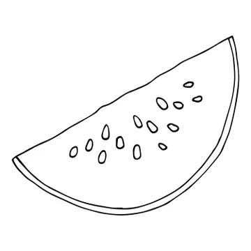 Watermelon icon. Vector illustration of a watermelon.  Hand drawn watermelon. Stock Illustration