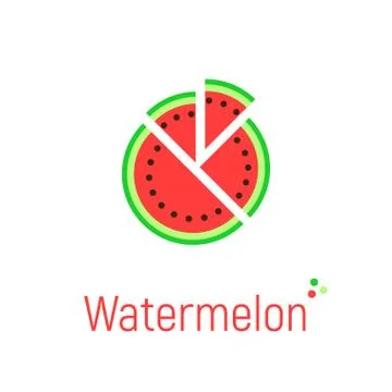 Watermelon icon on white Stock Illustration