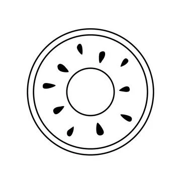 Watermelon inflatable ring for swimming pool or beach, doodle style vector Stock Illustration