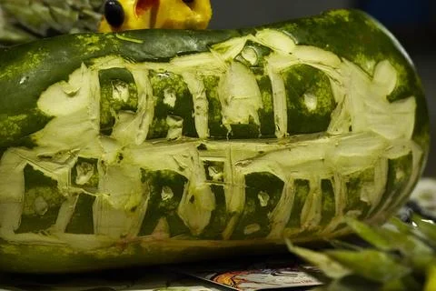 Watermelon with the inscription 스톡 사진