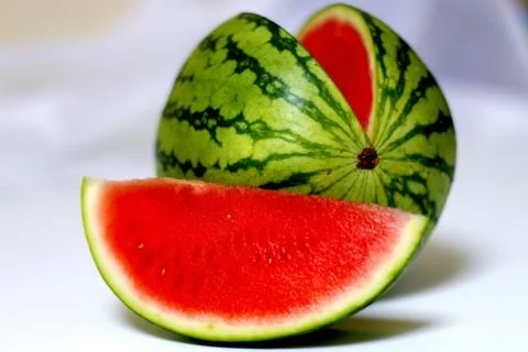 Watermelon isolated slice white background 5 Stockfoto's