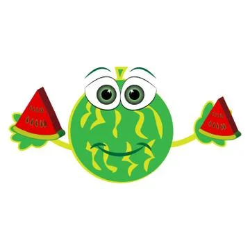 Watermelon isolated on white background. Stock Illustration