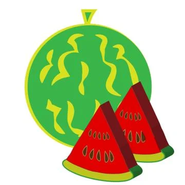 Watermelon isolated on white background. Stock Illustration