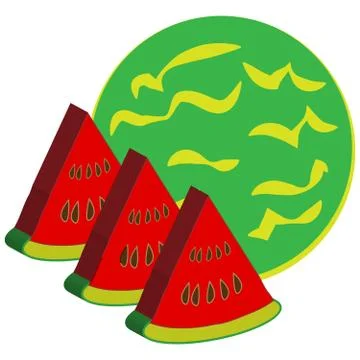 Watermelon isolated on white background. Stock Illustration