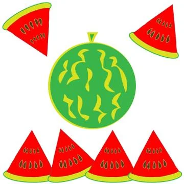 Watermelon isolated on white background. Stock Illustration