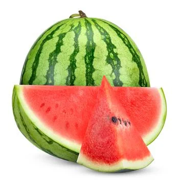 Watermelon isolated on white with clipping path Stock Photos