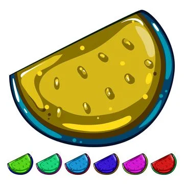 Watermelon jelly candy cartoon vector graphic Stock Illustration