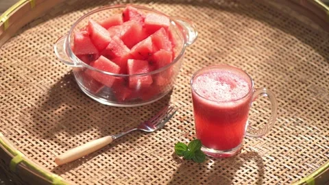 Watermelon juice Stock Footage 168602504