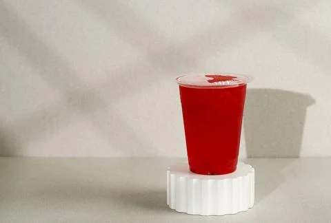 Watermelon Juice on Plastic Cup Foto stock