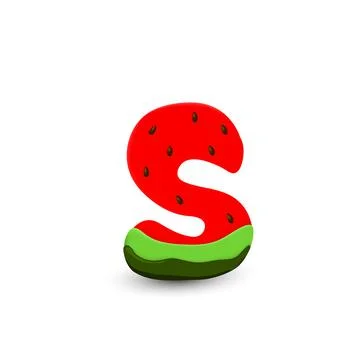 Watermelon letter S Stock-Illustration