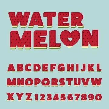 Watermelon letters set Stock Illustration