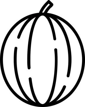 Watermelon Line Icon Design Stock Illustration