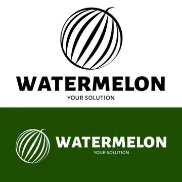 Watermelon logo. Brand logo in the shape of a watermelon Stock Illustration