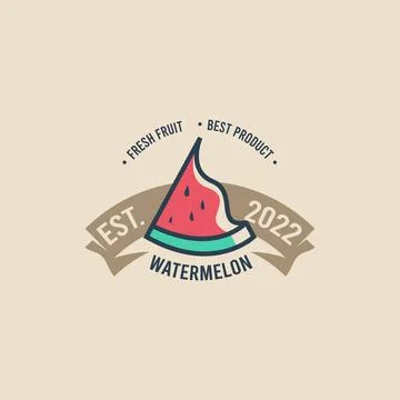 Watermelon Logo Design Concept Vector Stock Illustration