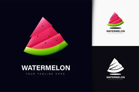 Watermelon logo design with gradient Stock Illustration
