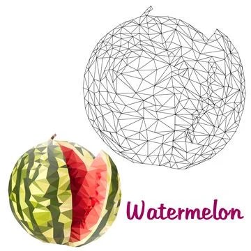 Watermelon Low Poly Stock Illustration