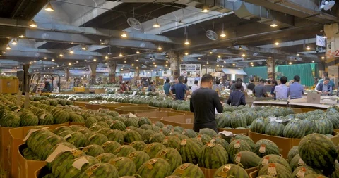Watermelon market Video stock 126927190