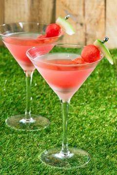 Watermelon martini Stock Photos