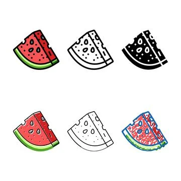 Watermelon minimal slice triangular color icon vector Stock Illustration