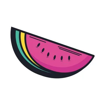 Watermelon nineties patch Illustrazione stock