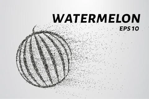 Watermelon of the particles. Watermelon consists of small circles and dots... Stock Illustration