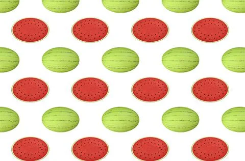 Watermelon pattern design. Great for fabric, textile, wrapping paper. 3d-rend Stock Illustration