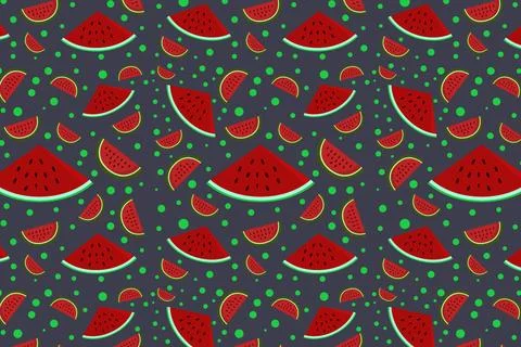 Watermelon pattern illustrated Stock Illustration