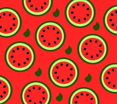 Watermelon pattern in modern flat style for wrapping paper Stock Illustration