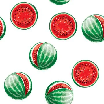 Watermelon pattern. Seamless vector background. Stock Illustration