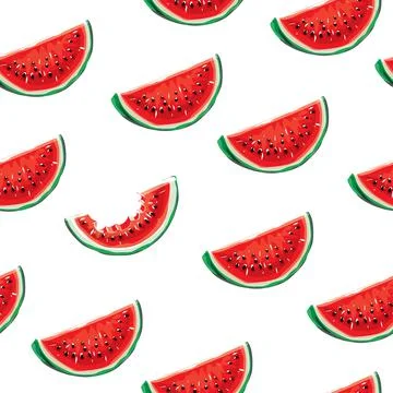 Watermelon pattern. Seamless vector background. Stock Illustration