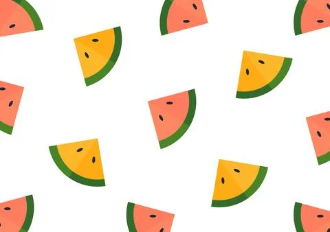 Watermelon pattern on white background Stock Illustration